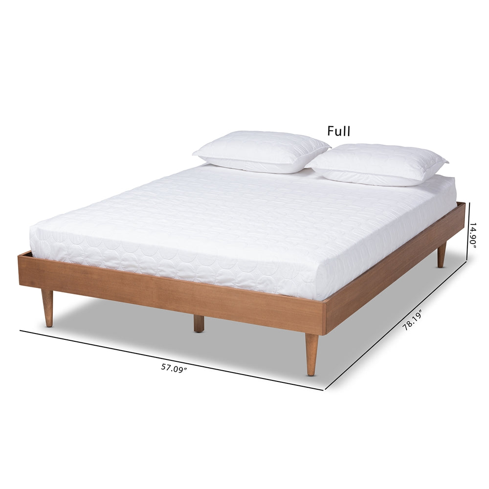 Baxton Studio Rina Mid-Century Modern Ash Wanut Finished King Size Wood Bed Frame