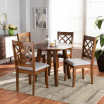 Load image into Gallery viewer, Baxton Studio Adara Modern And Contemporary Grey Fabric Upholstered And Walnut Brown Finished Wood 5-Piece Dining Set
