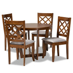 Load image into Gallery viewer, Baxton Studio Dayna Modern And Contemporary Grey Fabric Upholstered And Walnut Brown Finished Wood 5-Piece Dining Set
