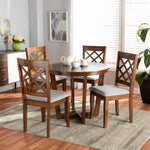 Load image into Gallery viewer, Baxton Studio Dayna Modern And Contemporary Grey Fabric Upholstered And Walnut Brown Finished Wood 5-Piece Dining Set
