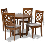 Load image into Gallery viewer, Baxton Studio Dayna Modern And Contemporary Grey Fabric Upholstered And Walnut Brown Finished Wood 5-Piece Dining Set
