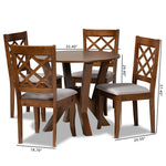 Load image into Gallery viewer, Baxton Studio Zoe Modern And Contemporary Grey Fabric Upholstered And Walnut Brown Finished Wood 5-Piece Dining Set
