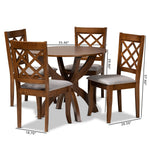 Load image into Gallery viewer, Baxton Studio Beth Modern And Contemporary Grey Fabric Upholstered And Walnut Brown Finished Wood 5-Piece Dining Set
