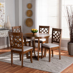 Load image into Gallery viewer, Baxton Studio Tricia Modern And Contemporary Grey Fabric Upholstered And Walnut Brown Finished Wood 5-Piece Dining Set
