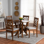 Load image into Gallery viewer, Baxton Studio Alisa Modern And Contemporary Grey Fabric Upholstered And Walnut Brown Finished Wood 5-Piece Dining Set
