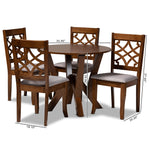 Load image into Gallery viewer, Baxton Studio Alisa Modern And Contemporary Grey Fabric Upholstered And Walnut Brown Finished Wood 5-Piece Dining Set
