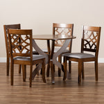 Load image into Gallery viewer, Baxton Studio Sandra Modern And Contemporary Grey Fabric Upholstered And Walnut Brown Finished Wood 5-Piece Dining Set
