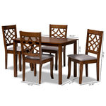 Load image into Gallery viewer, Baxton Studio Celina Modern And Contemporary Grey Fabric Upholstered And Walnut Brown Finished Wood 5-Piece Dining Set
