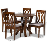 Load image into Gallery viewer, Baxton Studio Elaine Modern And Contemporary Grey Fabric Upholstered And Walnut Brown Finished Wood 5-Piece Dining Set
