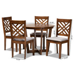 Load image into Gallery viewer, Baxton Studio Alena Modern And Contemporary Grey Fabric Upholstered And Walnut Brown Finished Wood 5-Piece Dining Set
