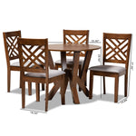 Load image into Gallery viewer, Baxton Studio Elise Modern And Contemporary Grey Fabric Upholstered And Walnut Brown Finished Wood 5-Piece Dining Set
