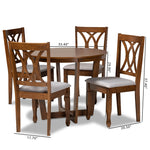 Load image into Gallery viewer, Baxton Studio Aggie Modern And Contemporary Grey Fabric Upholstered And Walnut Brown Finished Wood 5-Piece Dining Set
