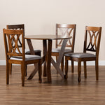 Load image into Gallery viewer, Baxton Studio Irene Modern And Contemporary Grey Fabric Upholstered And Walnut Brown Finished Wood 5-Piece Dining Set
