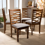 Load image into Gallery viewer, Baxton Studio Elijah Modern And Contemporary Grey Fabric Upholstered And Walnut Brown Finished Wood 4-Piece Dining Chair Set
