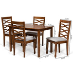 Load image into Gallery viewer, Baxton Studio Mirna Modern And Contemporary Grey Fabric Upholstered And Walnut Brown Finished Wood 5-Piece Dining Set
