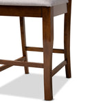 Load image into Gallery viewer, Baxton Studio Nisa Modern And Contemporary Grey Fabric Upholstered And Walnut Brown Finished Wood 2-Piece Counter Stool Set
