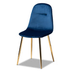 Load image into Gallery viewer, Baxton Studio Elyse Glam And Luxe Navy Blue Velvet Fabric Upholstered Gold Finished 4-Piece Metal Dining Chair Set
