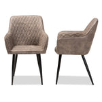 Load image into Gallery viewer, Baxton Studio Belen Modern And Contemporary Grey And Brown Imitation Leather Upholstered 2-Piece Metal Dining Chair Set
