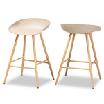 Load image into Gallery viewer, Baxton Studio Mairi Modern And Contemporary Beige Plastic And Wood Finished 2-Piece Counter Stool Set
