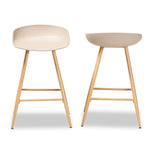 Load image into Gallery viewer, Baxton Studio Mairi Modern And Contemporary Beige Plastic And Wood Finished 2-Piece Counter Stool Set
