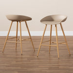 Load image into Gallery viewer, Baxton Studio Mairi Modern And Contemporary Beige Plastic And Wood Finished 2-Piece Counter Stool Set
