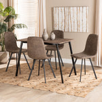 Load image into Gallery viewer, Baxton Studio Filicia Modern Transitional Grey Faux Leather Effect Fabric Upholstered And Black Metal 5-Piece Dining Set
