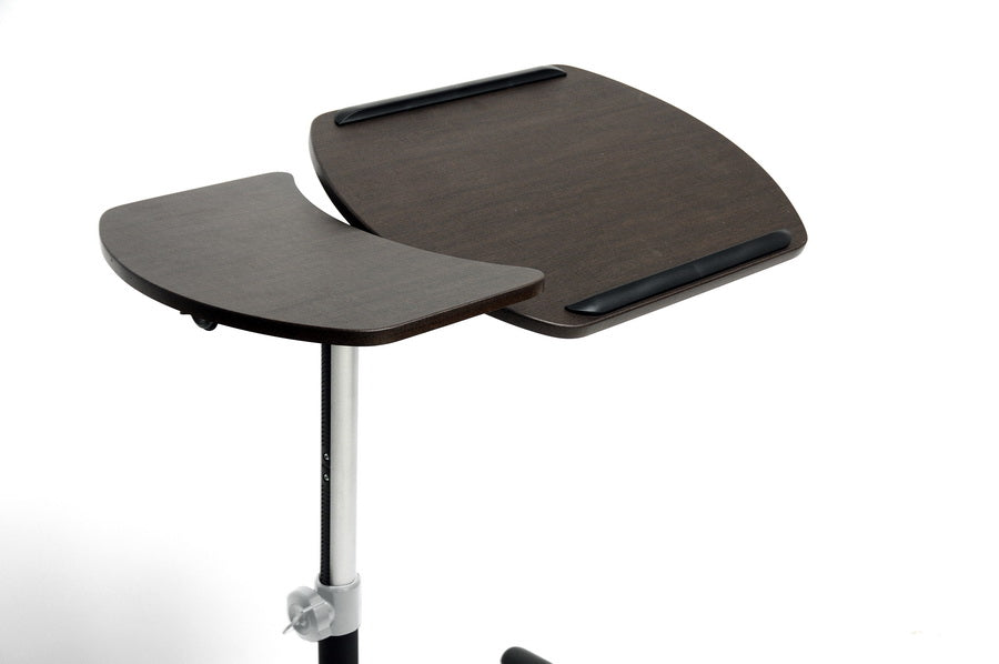 Baxton Studio Olsen Brown Wheeled Laptop Tray Table With Tilt Control