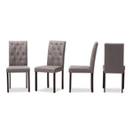 Load image into Gallery viewer, Baxton Studio Gardner Modern And Contemporary 5-Piece Dark Brown Finished Grey Fabric Upholstered Dining Set
