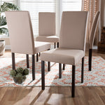 Load image into Gallery viewer, Baxton Studio Andrew Contemporary Espresso Wood Beige Fabric Dining Chair (Set Of 4)
