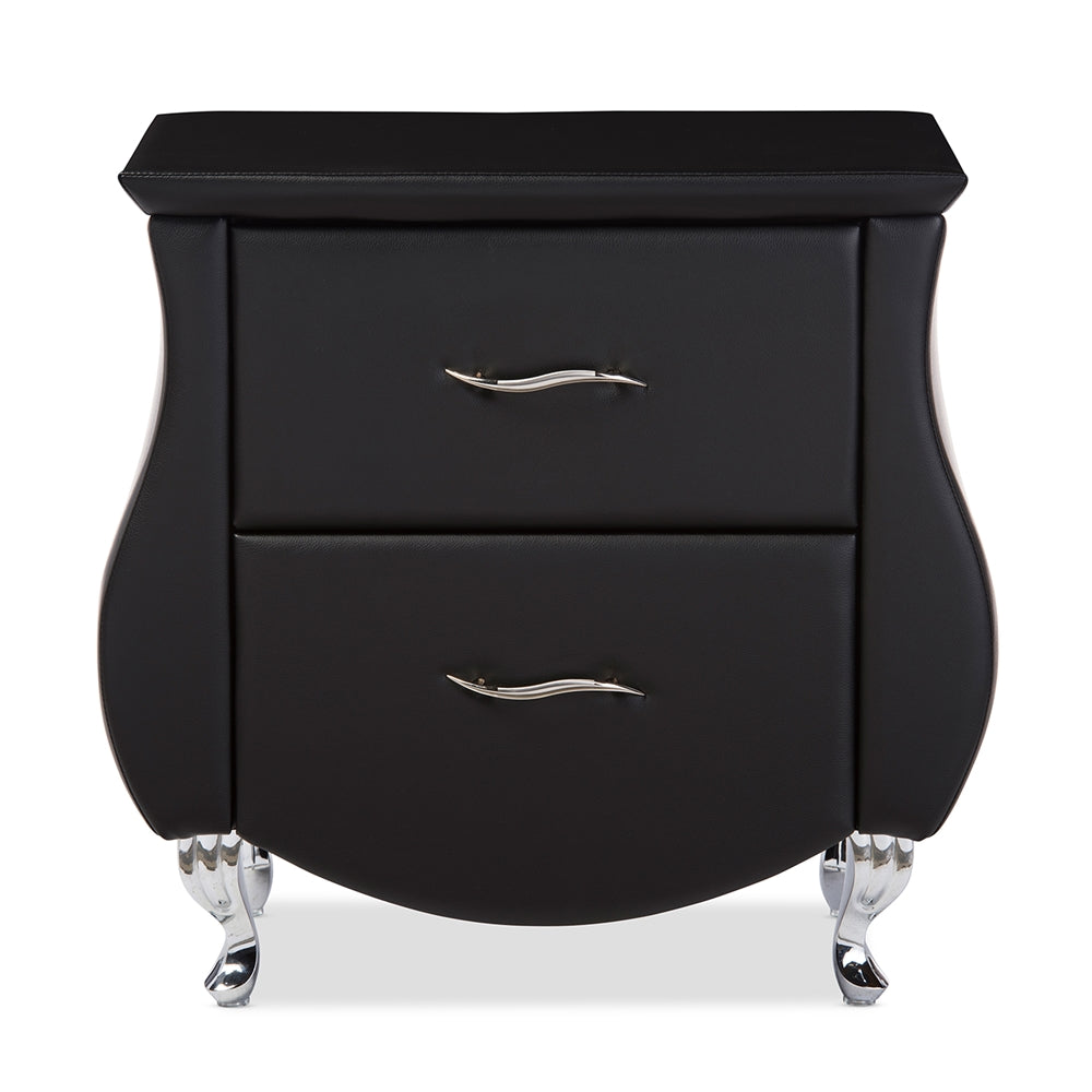 Baxton Studio Erin Modern and Contemporary Faux Leather Upholstered Nightstand