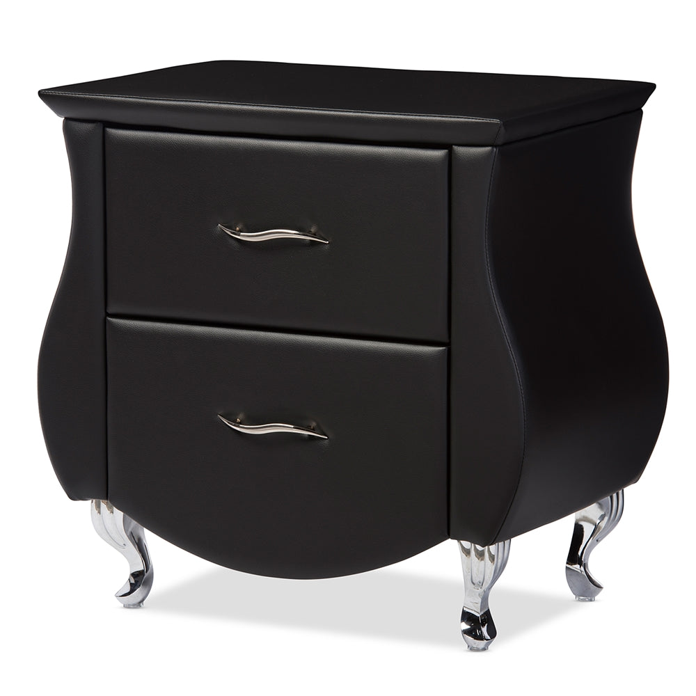 Baxton Studio Erin Modern and Contemporary Faux Leather Upholstered Nightstand