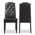 Load image into Gallery viewer, BAXTON STUDIO DYLIN MODERN AND CONTEMPORARY BLACK FAUX LEATHER BUTTON-TUFTED NAIL HEADS TRIM DINING CHAIR
