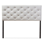 Load image into Gallery viewer, BAXTON STUDIO VIVIANA MODERN AND CONTEMPORARY WHITE FAUX LEATHER UPHOLSTERED BUTTON-TUFTED FULL SIZE HEADBOARD
