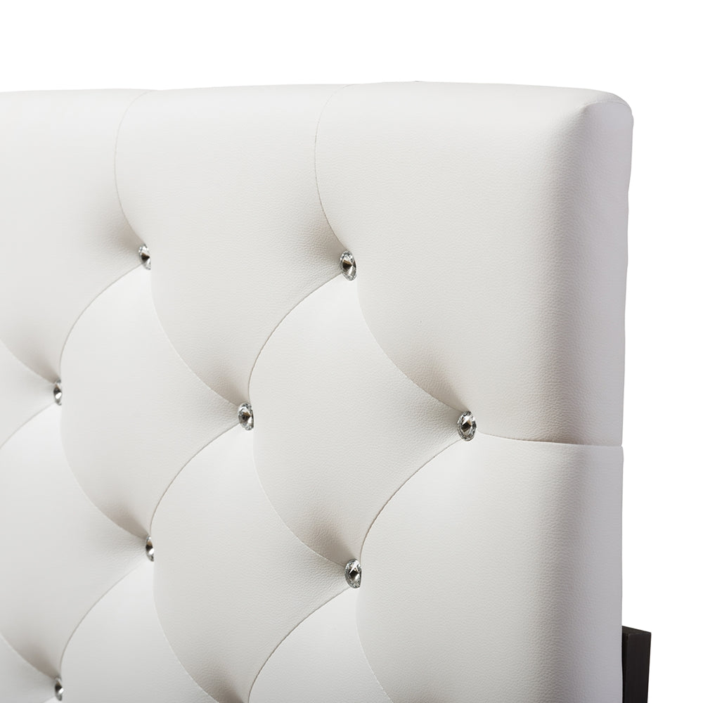 Baxton Studio Viviana Modern And Contemporary White Faux Leather Upholstered Button-Tufted Full Size Headboard