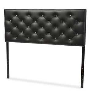 Baxton Studio Viviana Modern and Contemporary Faux Leather Upholstered Button-tufted Headboard