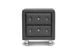 Load image into Gallery viewer, Baxton Studio Stella Crystal Tufted Black Upholstered Modern Nightstand
