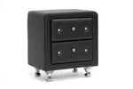 Load image into Gallery viewer, BAXTON STUDIO STELLA CRYSTAL TUFTED BLACK UPHOLSTERED MODERN NIGHTSTAND
