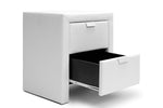 Load image into Gallery viewer, Baxton Studio Frey White Upholstered Modern Nightstand
