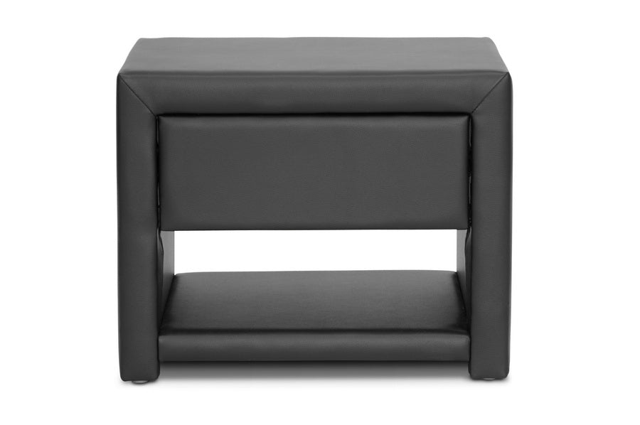 Baxton Studio Massey Upholstered Modern Nightstand