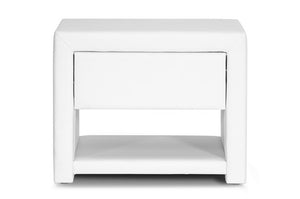 Baxton Studio Massey White Upholstered Modern Nightstand