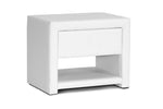 Load image into Gallery viewer, BAXTON STUDIO MASSEY WHITE UPHOLSTERED MODERN NIGHTSTAND
