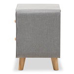 Load image into Gallery viewer, Baxton Studio Jonesy Mid-Century Grey Fabric Upholstered 2-Drawer Nightstand
