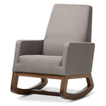 Load image into Gallery viewer, BAXTON STUDIO YASHIYA MID-CENTURY RETRO MODERN GREY FABRIC UPHOLSTERED ROCKING CHAIR
