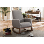 Load image into Gallery viewer, Baxton Studio Yashiya Mid-Century Retro Modern Grey Fabric Upholstered Rocking Chair
