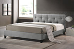 Load image into Gallery viewer, Baxton Studio Annette Gray Linen Modern Bed With Upholstered Headboard - Queen Size
