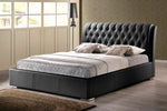 Load image into Gallery viewer, Bianca Black Modern Bed With Tufted Headboard - Queen Size
