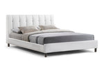 Load image into Gallery viewer, BAXTON STUDIO VINO WHITE MODERN BED WITH UPHOLSTERED HEADBOARD - QUEEN SIZE
