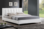 Load image into Gallery viewer, Baxton Studio Vino White Modern Bed With Upholstered Headboard - Full Size
