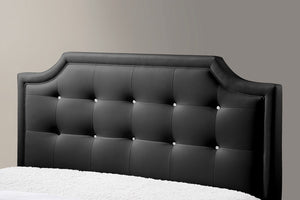 BAXTON STUDIO CARLOTTA BLACK MODERN BED WITH UPHOLSTERED HEADBOARD - KING SIZE