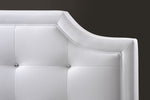 Load image into Gallery viewer, Baxton Studio Carlotta White Modern Bed With Upholstered Headboard - King Size
